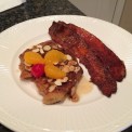 Almond Croissant French Toast with Bacon Candy
